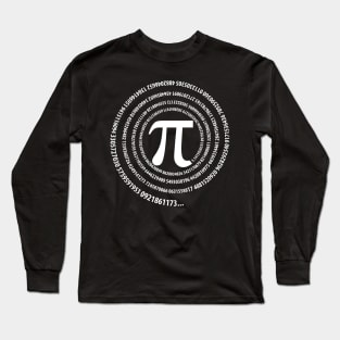 Pi Sign Sequence Spiral Design Long Sleeve T-Shirt